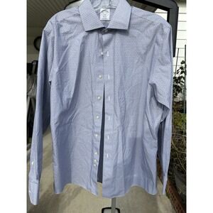 Brooks Brothers 1818 Regent Fit Dress shirt 16.5 4/5 Non Iron long sleeves Blue